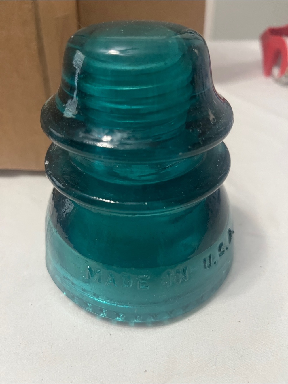 Teal Glass Decorative Insulator Accent - Classic Vintage Look